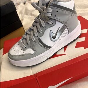 Nike Women's Dunk High Up in White and Smoke Gray